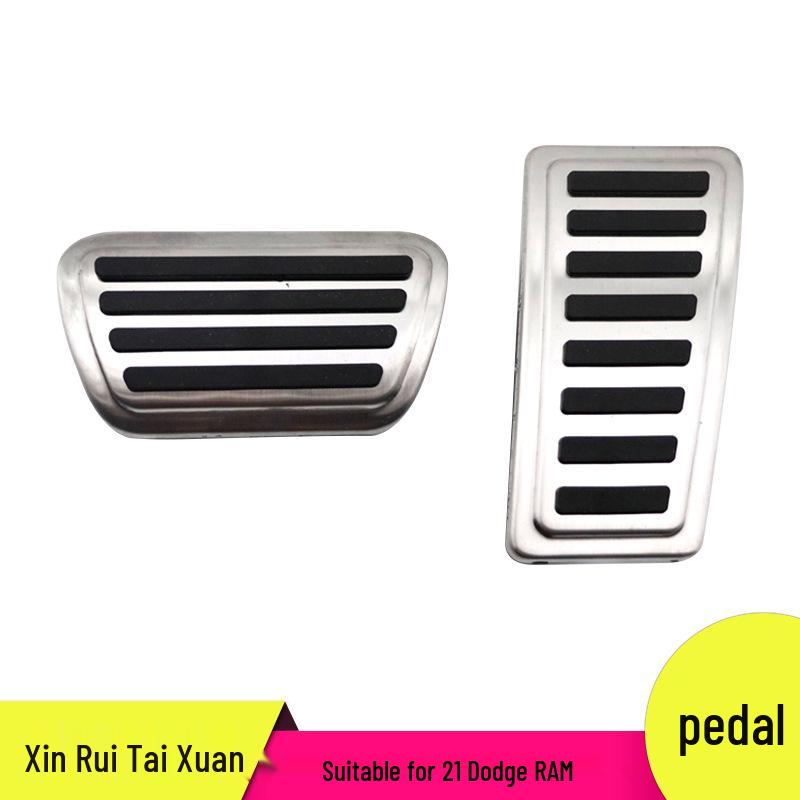 

Non-Slip Decorative Pedal Set for 2021 Dodge RAM Accelerator and Brake Aluminum Alloy + Hard Rubber