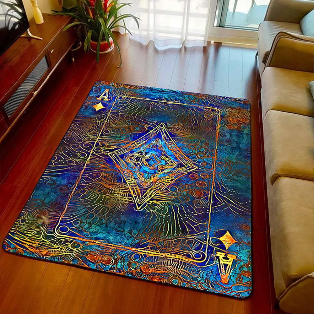 Moderne Malerei Pik Karte Poker Teppich Wohnzimmer Teppich Heimdeko Flur Fußmatte Rutschfest Küche Badezimmer Schlafzimmer Bodenmatte