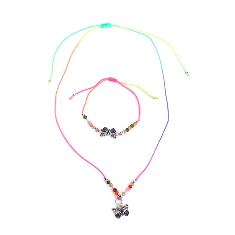 Ladies Butterfly Pendant Necklace Bracelets For Women Beads Necklace Choker Accessories Jewelry Gift
