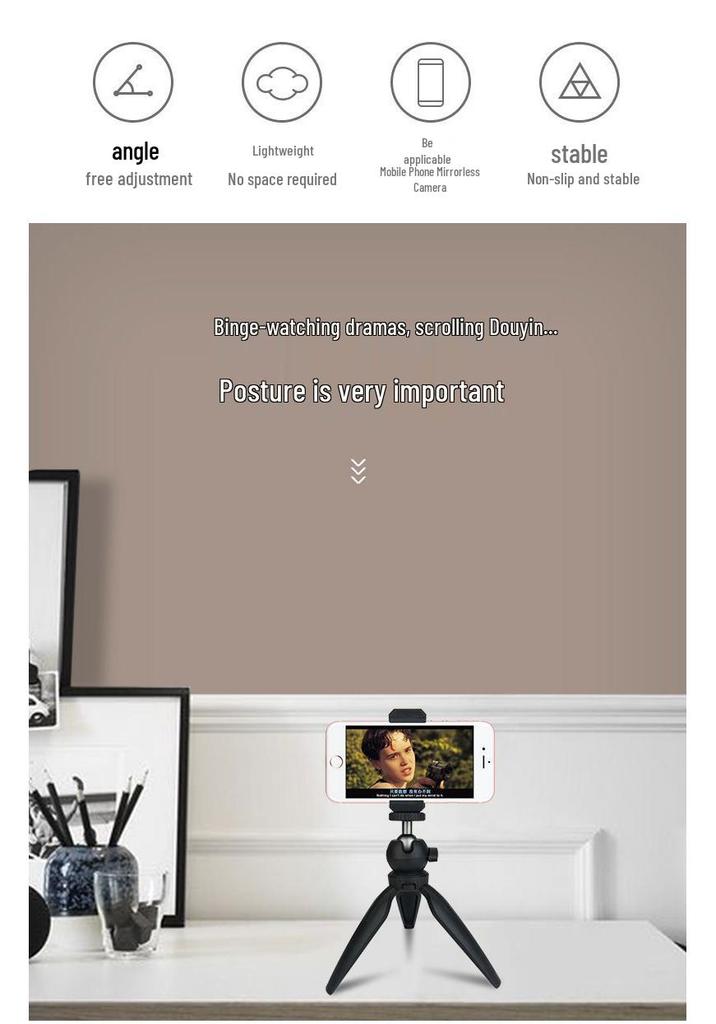 Leshetu Adjustable Height Plastic Tripod with Fill Light for Projectors