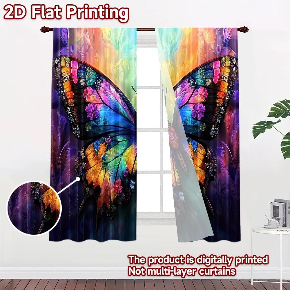 2D Flat Photography Backdrop Party Backdrop Colorful Floral Butterfly 100% Polyester Party & Holiday Decor Perfect for