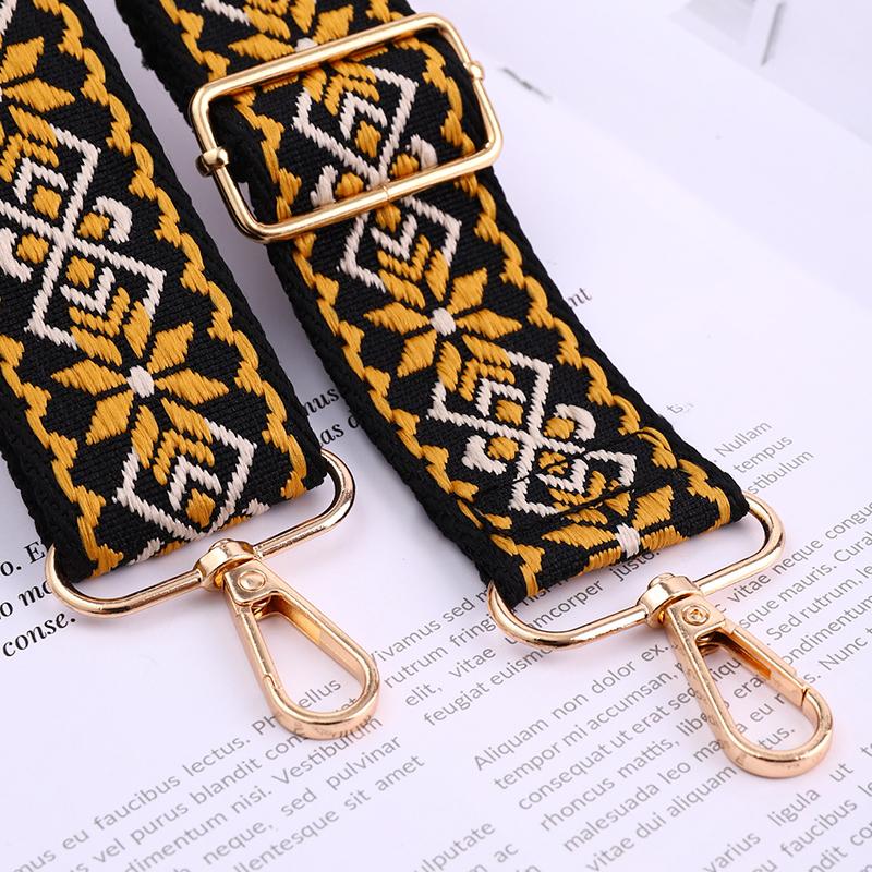 Adjustable Wide Bag Strap Crossbody Shoulder Bag Strap National Style Embroidery Diy Replacement Handles Bag Accessories