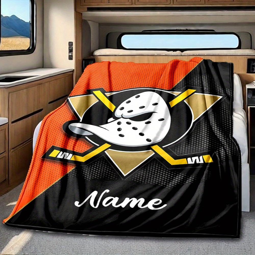 Anaheim Ducks Hockey Logo Rv Blanket Personalized Name Soft Comfortable Stylish Rv Blanket Car Blanket Perfect For Rv Travel Rv Camping Rv Outdoor Rv