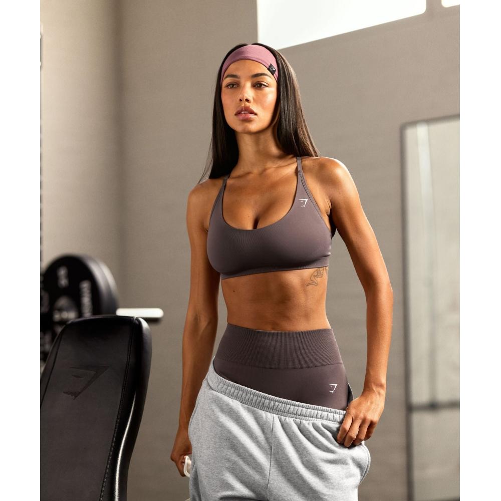 Gymshark Everyday Seamless Racerback Sports Bra Cool Brown B4c1v Nbzg
