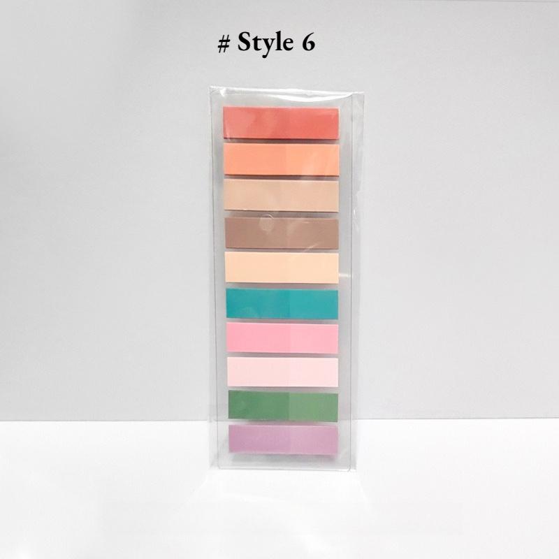 200 Avrupa Vintage Floresan PET Şeffaf Kendinden Yapışkanlı Not Kağıdı, Morandi Renk Kodlu Yapışkan İşaretleyiciler, Dikdörtgen, Karışık Renkler, İndeks Sekmelerli