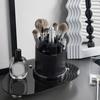 Makeup Brush Storage Bucket Large Capacity 7-Grids Design Dustproof Transparent Cosmetic Storage Box Organizer