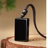 Natural Obsidian Wushi Pai Necklace with Donghai Crystal Pendant - Unisex Jade Pendant