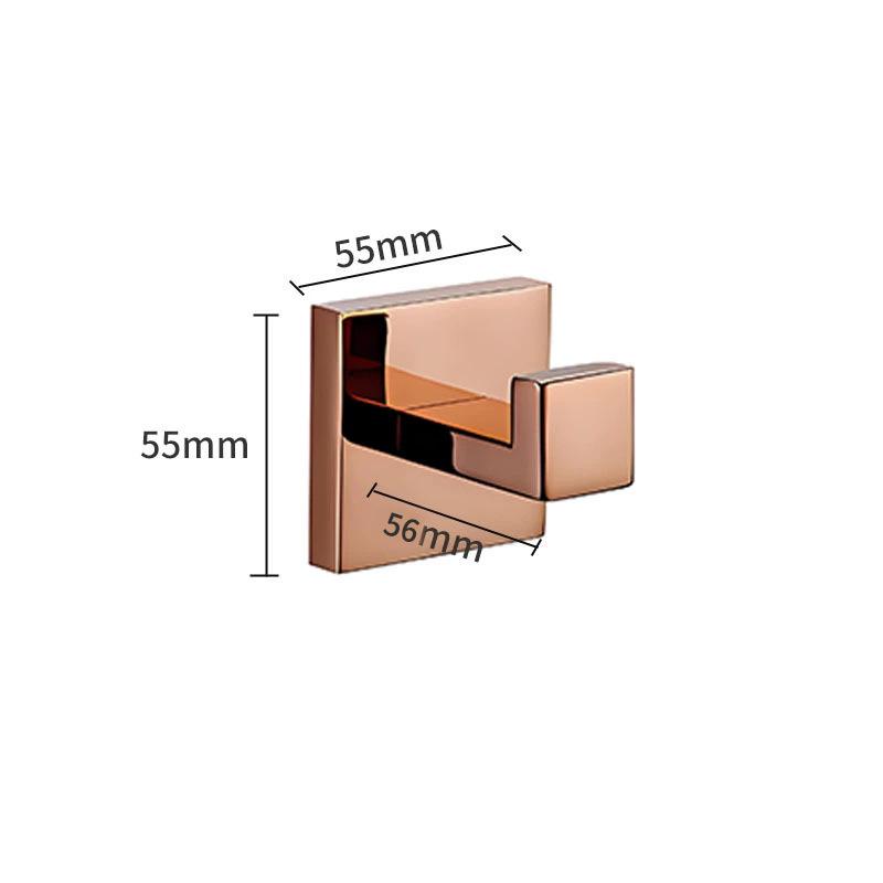 Set da Bagno in Acciaio Inossidabile 304 Rose Gold Spazzolato: Portasciugamani, Anello portasciugamani, Portarotolo carta da cucina, Gancio.
