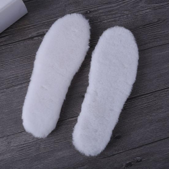 2 pares de plantilla de zapato inserto otoño invierno cálido grueso mezcla de lana peluda amortiguación suave hombres mujeres bota de nieve suela interior almohadilla de pie