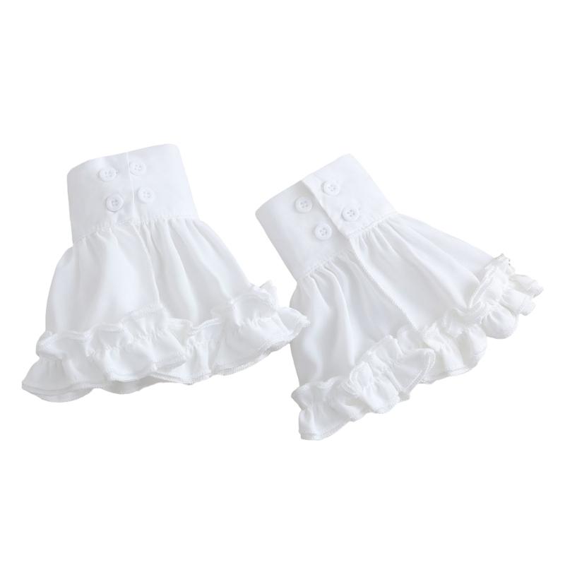 

Lace Ruffle Wrist Cuffs Decorative Sleeves Arm Covers for Women Shirt Sweater Enhancement All Matching Wrist Decoration 1 белый