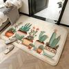 Soft Absorbent Non-Slip Rug Art Succulent Floor Mat Home Decor Doormat Bedroom Floor Mat Shower Carpet