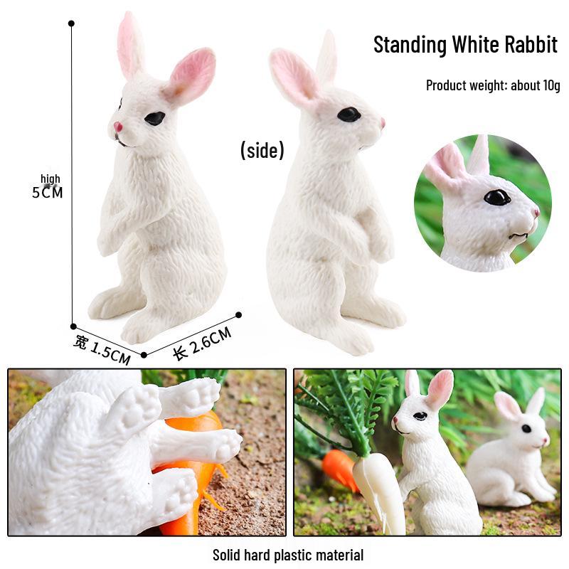 Realistic Animal Models: White Fox, White-tailed Deer, Arctic Fox Children's Gift Toys