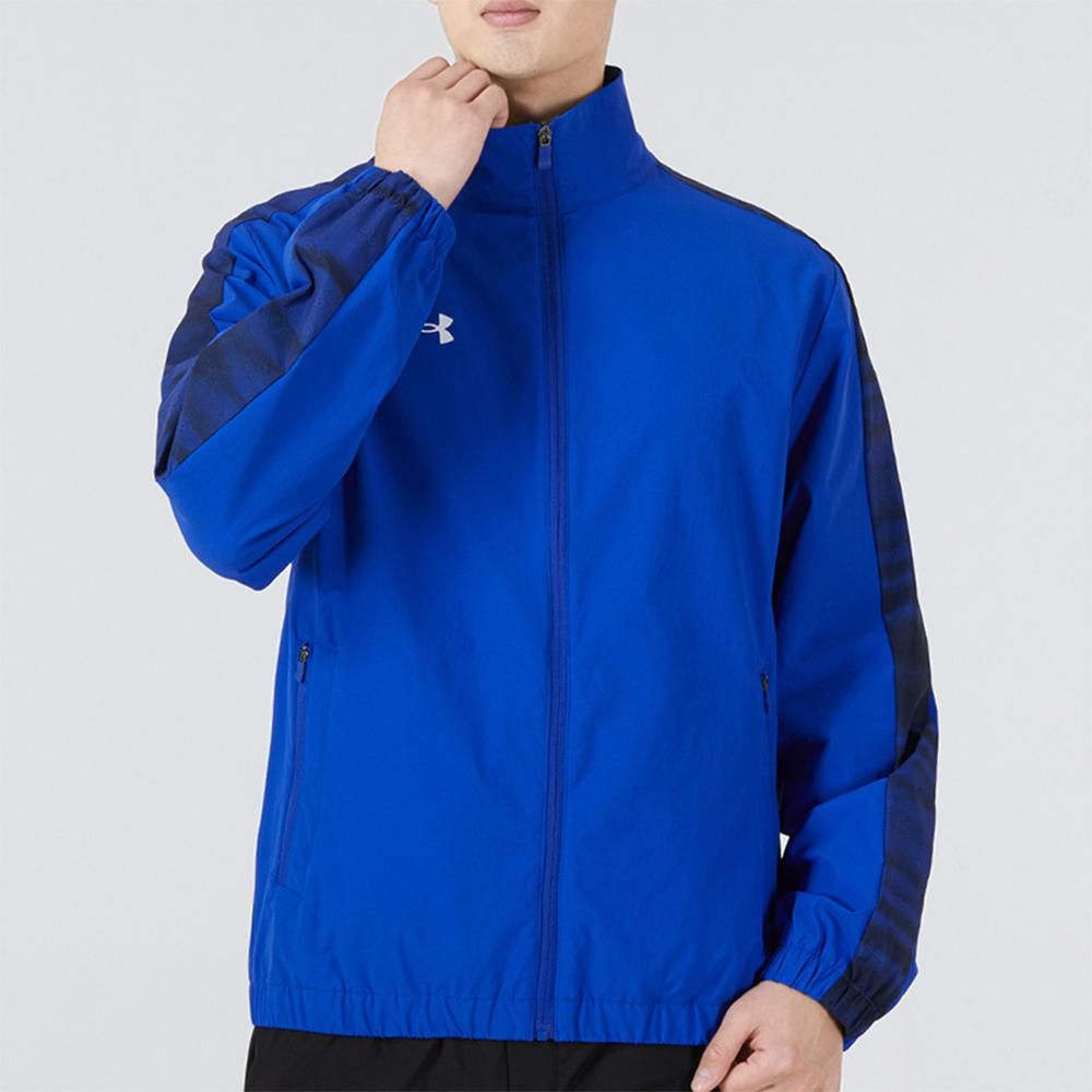 Under Armour Stand Collar Herringbone Print Sports Woven Jacket Men Jacket Royal-Blue 22500401-400