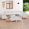 Vidaxl 12-Cz. Garden Lounge Set, White, Pine Wood