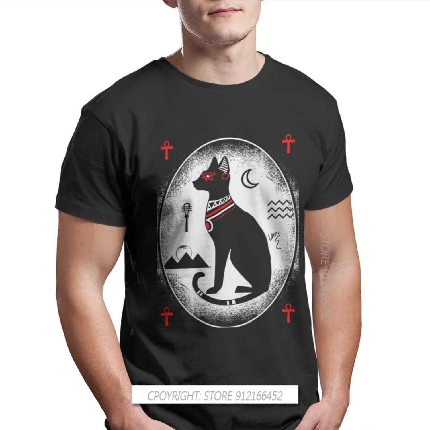 

Men Egyptian Mythology Ancient Egypt Gods Atum Horus Osiris Ofertas T-Shirt Bastet Pure 100% Cotton Tops XXXXXL чорний