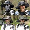 1 Set Solar Fan Hat with Arm Sleeves Neck Gaiter UV Protection USB Rechargeable Foldable Men Women Outdoor Fishing Hiking Cooling Fan Sun Hat