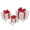 3pcs Lighted Gift Boxes Elegant Pre Lit Xmas Boxes Decorations for Home Stores Offices Restaurant