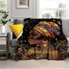 1PC Custom Name Ethereal African Goddess flannel blanket versatile,all-season throw suitable for the living room,bedroom,camping,travel,and gift