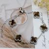 15mm High Version Of Five Flowers Lucky Four-Leaf Clover Bracelet 18k No Colour Loss Double-Sided Shell Bracelet