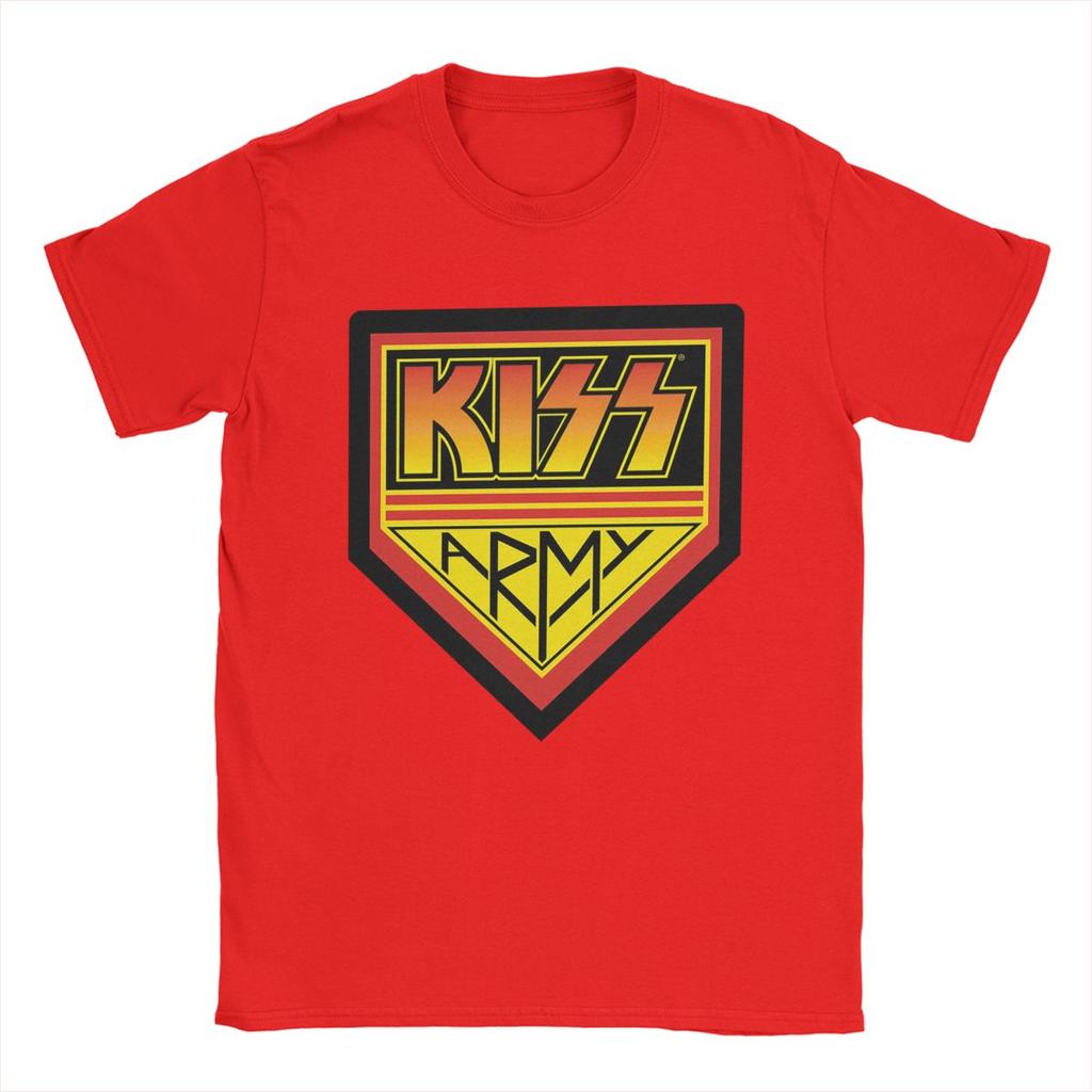 Men T-Shirts Kiss Army Logo Casual Cotton Tee Shirt Short Sleeve Rock Brand T Shirts Round Collar Tops Gift Idea