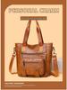 2025 Retro Soft Leather Mom Bag: Large Capacity Casual Tote and Crossbody
