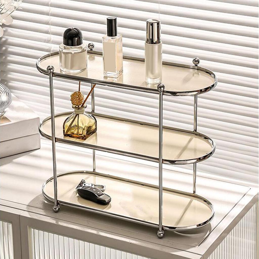 Bathroom Counter Organizer Shelf Cosmetic Storage for Bedroom 3 Layer
