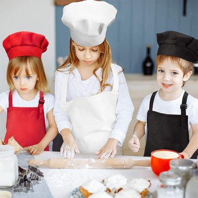 Kinder Kochschürze Vorne Küchenschürzen für Kinder, Baby Schürze+Hut Sets, Ideal für Küche Basteln Malen Kochen WQ004