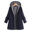 Women's Fashion Autumn/Winter Hooded Reversible Fleece Sweatshirt Jacket Cotton Padded Thick Hooded Women's Coat