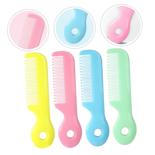 GLEAVI 4-Piece Baby Comb, Round Toddler Hair Comb, Soft for Baby's Hair
