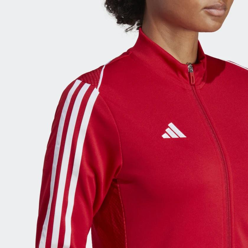 Adidas Striped Zip High Neck Long Sleeve Jacket Retro Sports Jacket Women Jacket Red HS3512