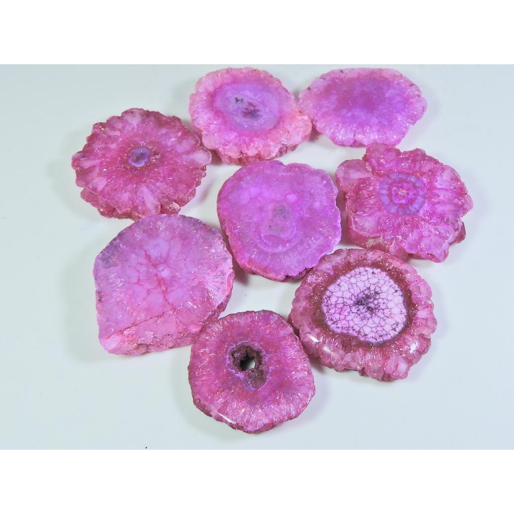 388Cts. Dyed Solar Druzy Agate Mix Shape Cabochon Loose Gemstone 08 Pcs Lot A-686