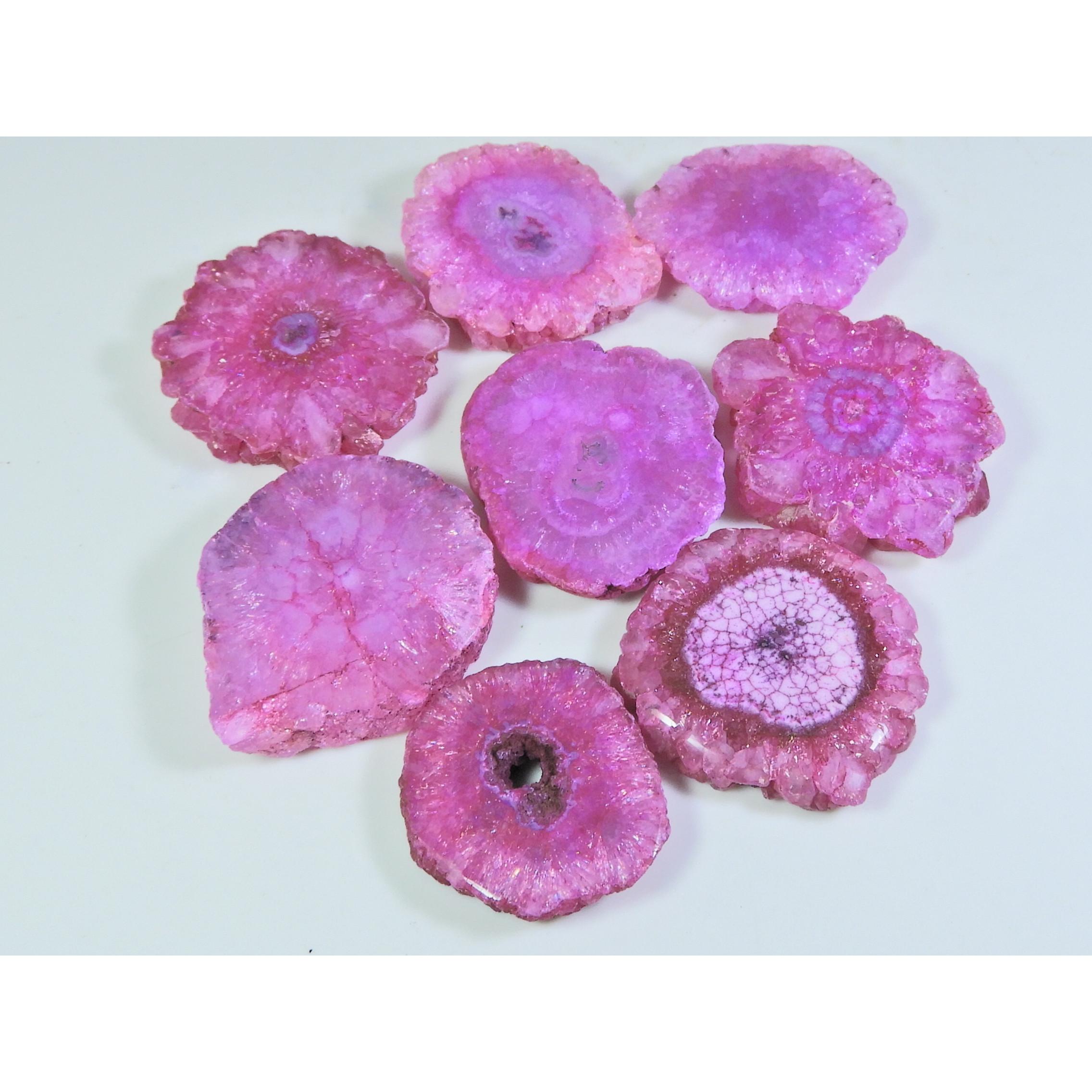 

388Cts. Dyed Solar Druzy Agate Mix Shape Cabochon Loose Gemstone 08 Pcs Lot A-686