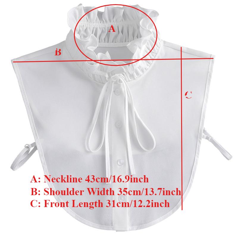 Korean Stand Bowknots Shirt Fake Collar Ruffle Edge Strap High Collar Autumn Sweater Blouse Tops Derachable Tie Collars
