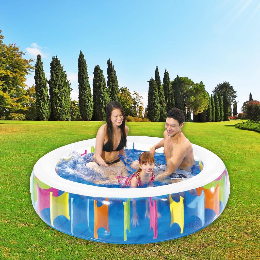 JILONG Riesen-Regenbogen-Pool, 190 x 47cm (aufgeblasene Größe), Blau, 10628