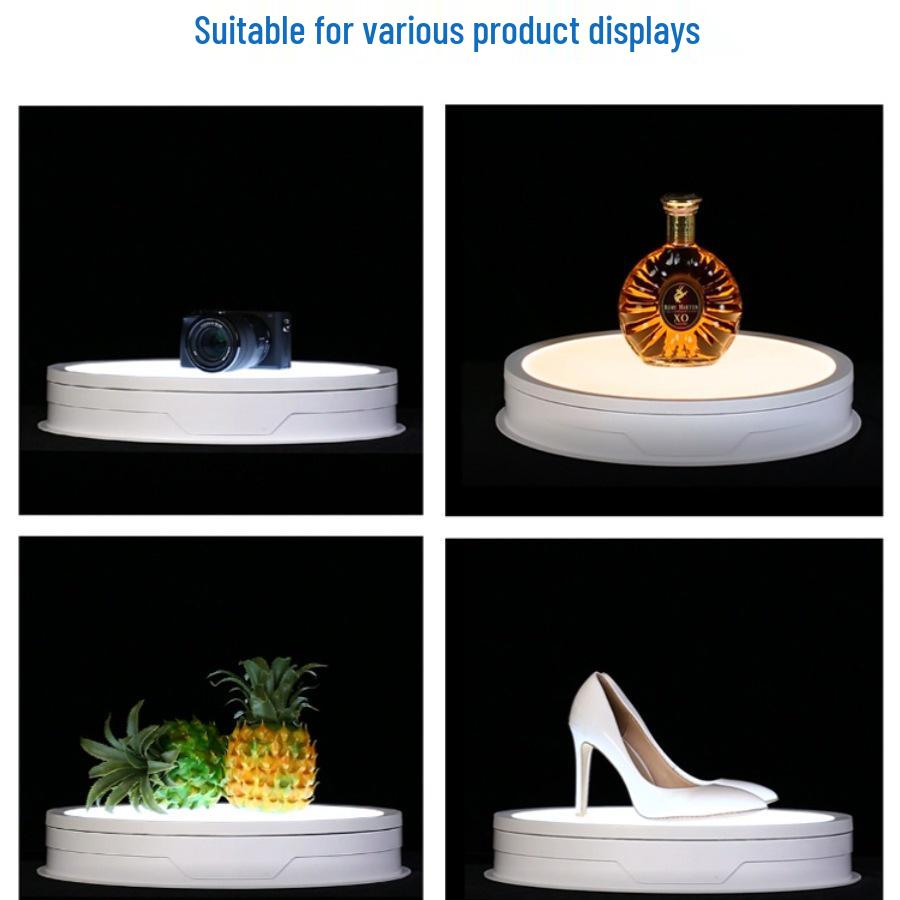 Rechargeable Remote-Control Rotating Display Stand with Colorful Lights for Live Streaming