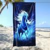 Blue Horse Starry Sky Print Beach Towel Polyester Soft Quick Dry Large Bath Towel Summer Swimming Pool Surfing Blanket