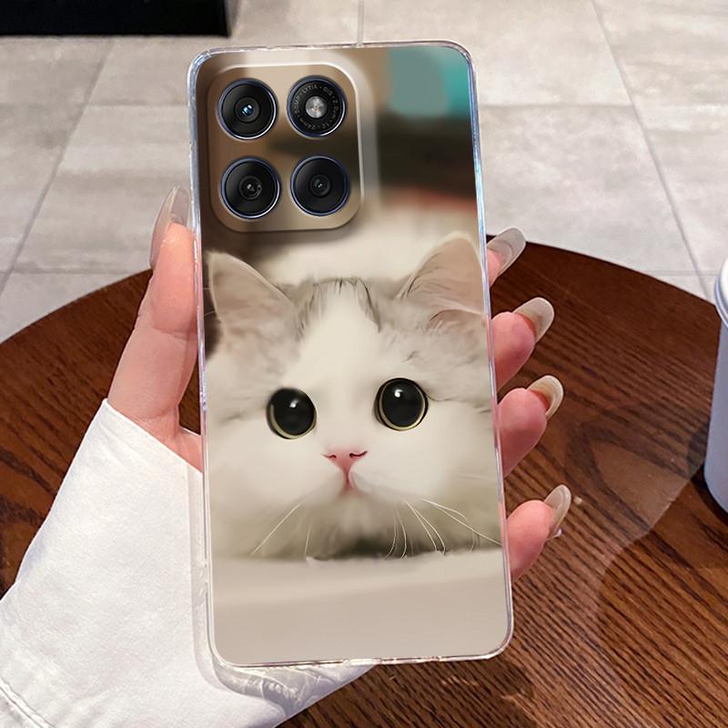 Casing For Motorola Edge 60 Fusion Pro 60s Aesthetic Fashion Cute Cat Astronaut Soft Silicone Back Cover Transparent Phone Case