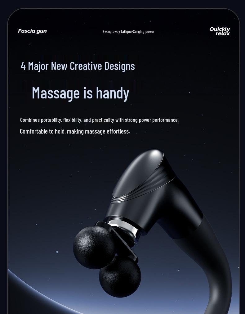 Dual-Head Long Handle Electric Fascia Gun: Professional Handheld Massager for Full Body Muscle Relaxation