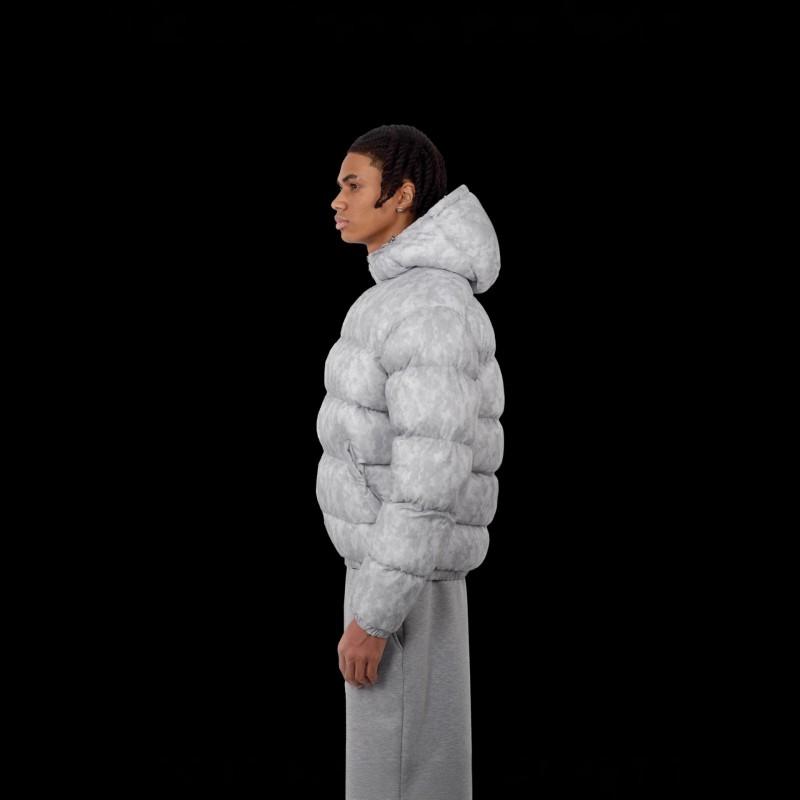 Hip Hop Style Oversized Hooded Cotton Jacket Men Women Camo Print Winter Casual Wear