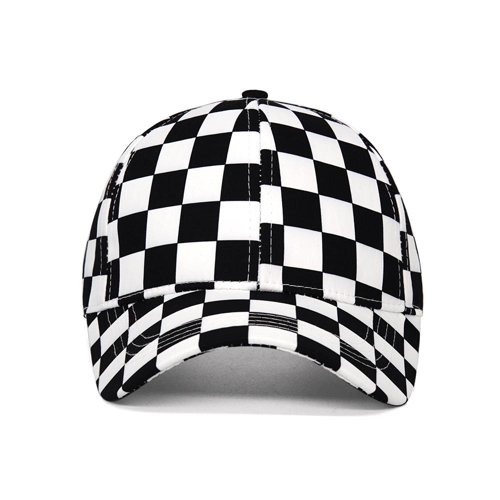 Cappellino da Baseball a Scacchiera Bianco e Nero a Quadretti Reticolo Plaid Primavera Estate Nuovo Retro Casual Parasole Cappello da Sole da Viaggio Cappello da Esterno Tendenza