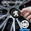 2026 Hot Car Sticker 4pcs 60mm Car Wheel Center Hub Center Cap Rim Hub Dustproof Cover For Peugeot 108 406 407 408 206 207 208 3