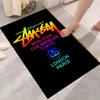 Black Base City Names No.4 Logo Area Rug Non Slip Mat, White Print Global City Street Art Carpet for Living Room Decor