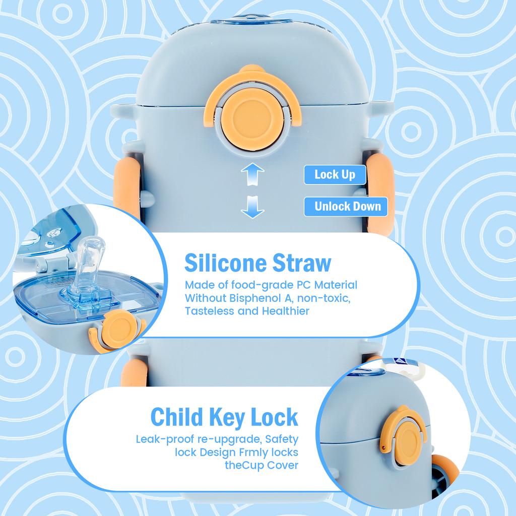 Water Cup in Bus Shape Leakproof Toy Bus Water Bottle 500ml Bus Shape Water Bottle Portable Kids Bus Water Bottle Creative