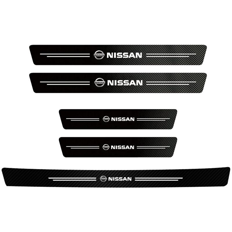For Nissan Qashqai Versa Leaf Sentra Pulsar Xterra X-trail Nismo Carbon Fiber Automotive Parts Car Threshold Stickers