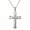 Men's Multi-layer Three-color Diamond Inlaid Cross Necklace