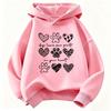 Cute Dog Paw with Love Heart Graphic Hoodie Kids Children's Sweatshirt Hoody for Boys Girls Kawaii Casual Hoodies