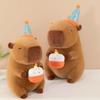 PP Cotton Capybara Plush Toys Happy Birthday Hat Capibara Anime Stuffed Doll  Home Decor Gifts