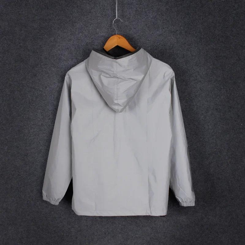 Herren Frühling Herbst Vollreflektierende Windjacke Wasserdichte Jacke Männlich High Street Hip Hop Locker Kapuzenmäntel Übergröße
