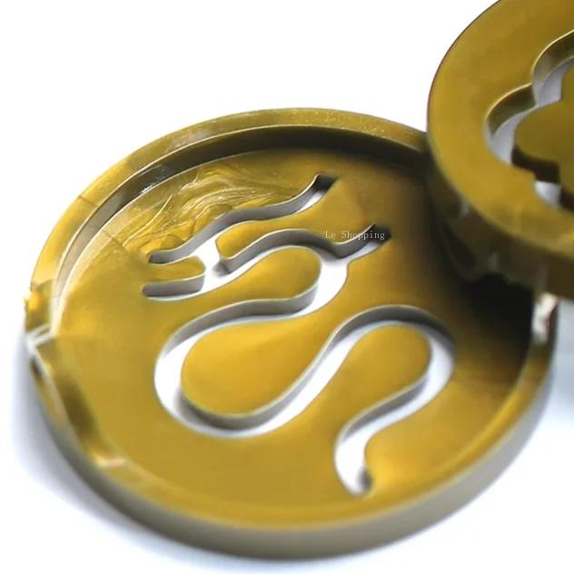 5.8cm Synthetic Resin Incense Seal Tools Lotus Dragon Longevity Pattern Mould/ Agarwood Sandalwood Powder  Ash Pressing Tool