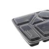 Shuhu Disposable 5-Compartment Black Meal Prep Container